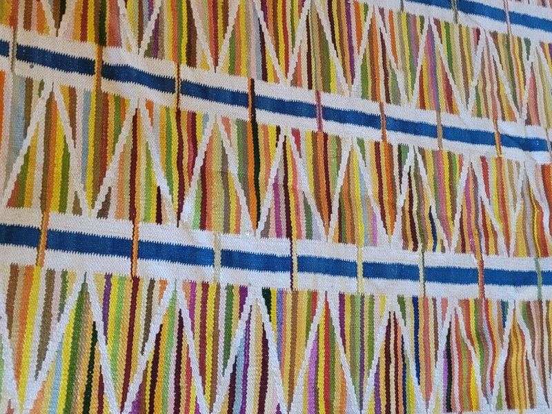 vintage hand woven rug 108" X 84" SOUTHWEST NAVAJO ZAPOTEC GIANT SIGNED 1983 gallery
