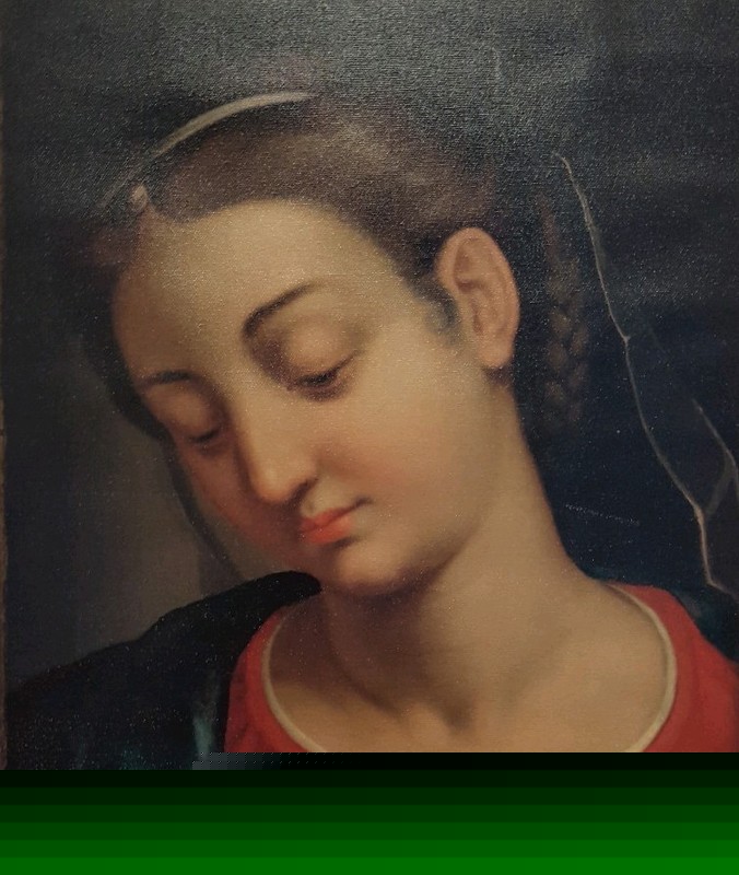 S Fulzone «HEAD OF THE VIRGIN» ~ Giclee Oil on Canvas Ltd Ed # 41 ~ 14.5 x 18