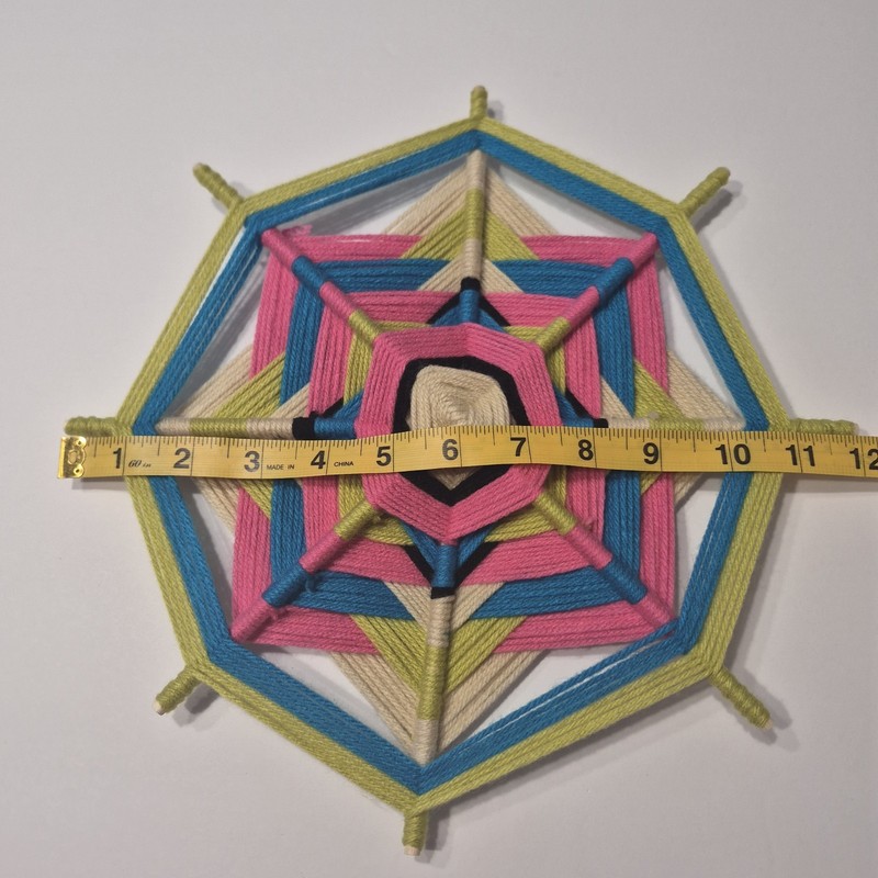 ​Set of 2 Handmade Yarn Mandalas 11" Ojo de Dios Wall Decor Colorful Boho Woven gallery