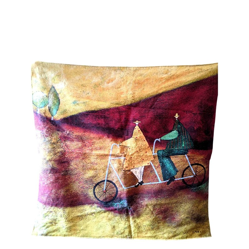 Rolling Home Together Tapestry Wall Hanging Stacy Dynan 53" x 53" Jewel Tone