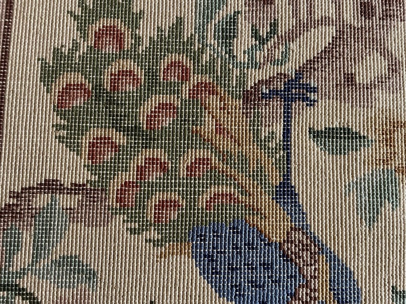 Vintage Peacock Silk Area Rug Asian Chinese 25X 36 Inches Fringe Wall Hanging gallery