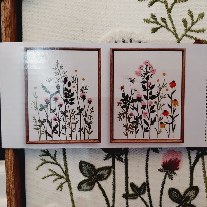 NIP 12″ x 15″ BP Home 2 Piece Set Embroidery Woven Wall Art Botanical Floral