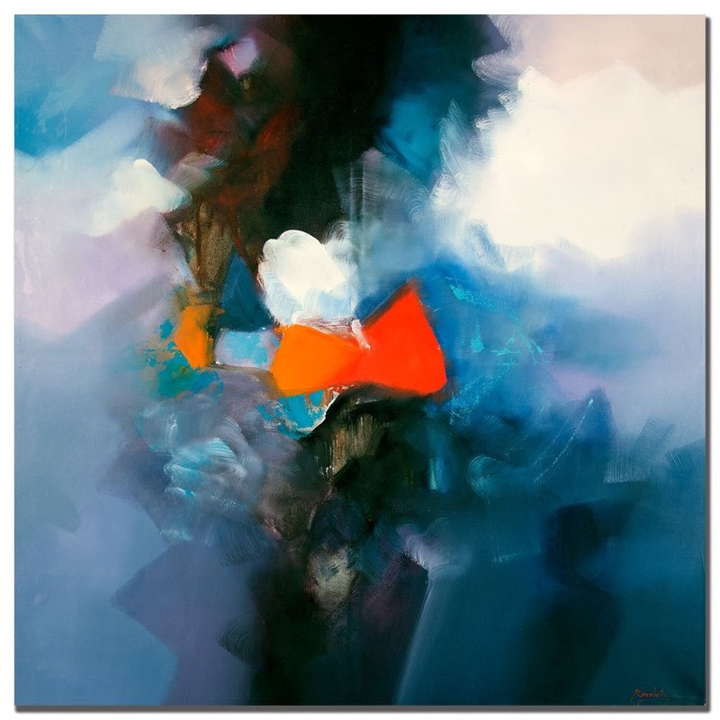 Abstract V by Master's Art, 35x35-Inch Canvas Wall Art 35L" x 35W"