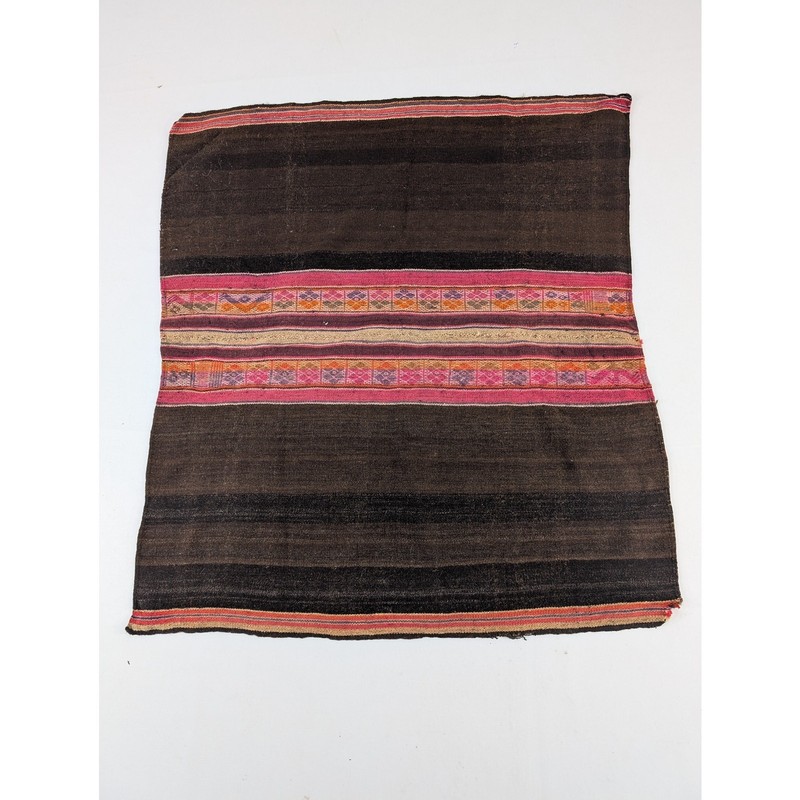 Vintage Traditional Bolivian Aguayo Handwoven Wool Textile 140x35in