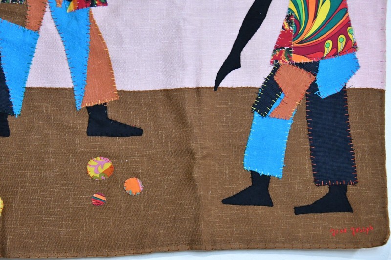 Jean Joseph Vintage Folk Art Tapestry Haitian gallery
