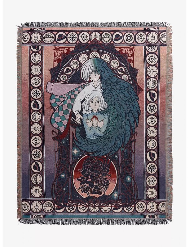 Studio Ghibli Howl’s Moving Castle Sophie & Howl Portrait Tapestry Throw + pin