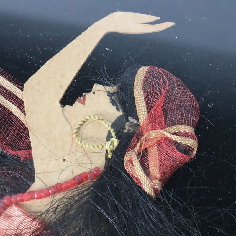 Antique Silhouette Art Silk Hair Fibers Foil Tinsel Dancer 3D Boudoir Art Deco gallery