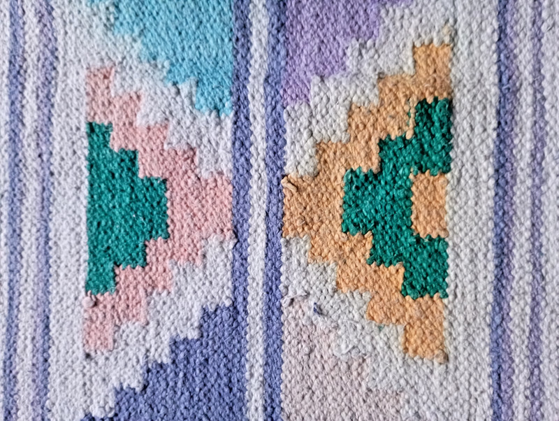 Vintage Traditional Guatemalan Mayan Embroidered Multicolored Textile 146x200cm gallery