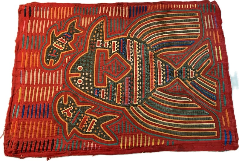 20″ x 16 1/2″ Hand-stitched Kuna Mola Textile Art San Blas Indians Panama