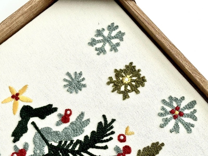 New BP Home Woven Embroidered Textile Wall Art Holiday Christmas Tree 12”x15” gallery