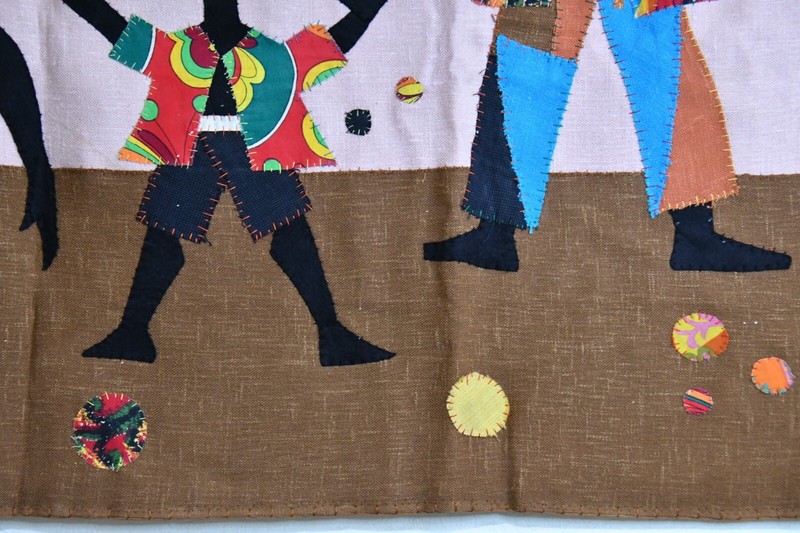 Jean Joseph Vintage Folk Art Tapestry Haitian gallery