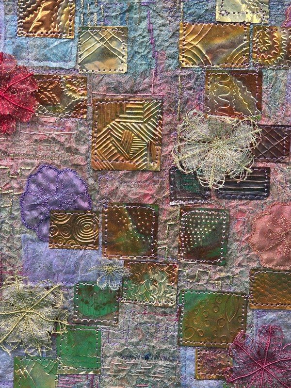 Framed 2011 Abstract Fabric Patchwork Textile Art Picture by Artist Kay Ashby gallery