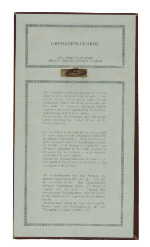 Cash's of Coventry Silk Woven Picture - London theme - Grenadier Guard gallery