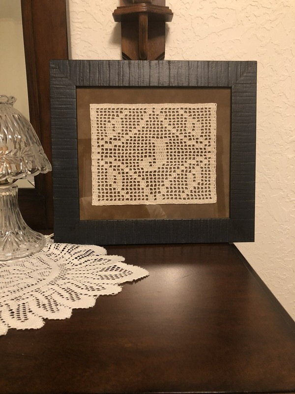 Filet Crochet - Letter J Custom Framed Or *Order Your Own Custom Letter Unframed