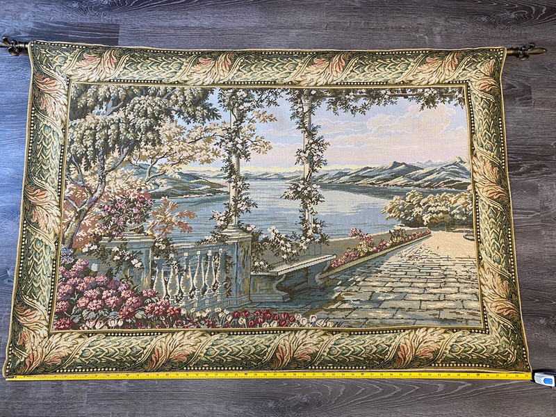 Large Tapestry Detailed Landscape Scene 53" x 35" VTG Gobelins France Style gallery