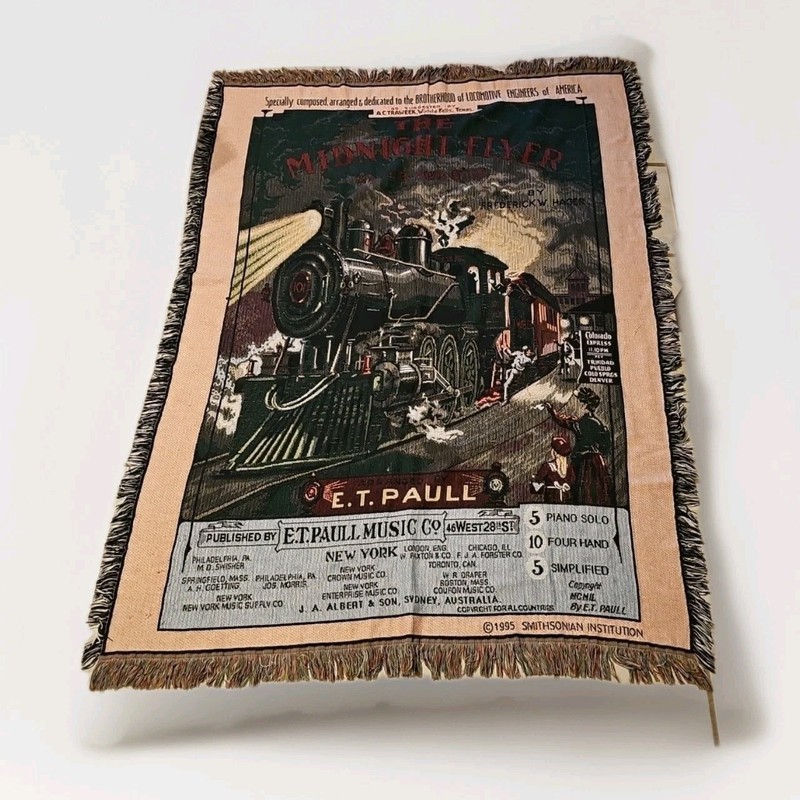 🔥 Midnight flyer tapestry Throw 1995 smithsonian e t paul music 53×72 Federick