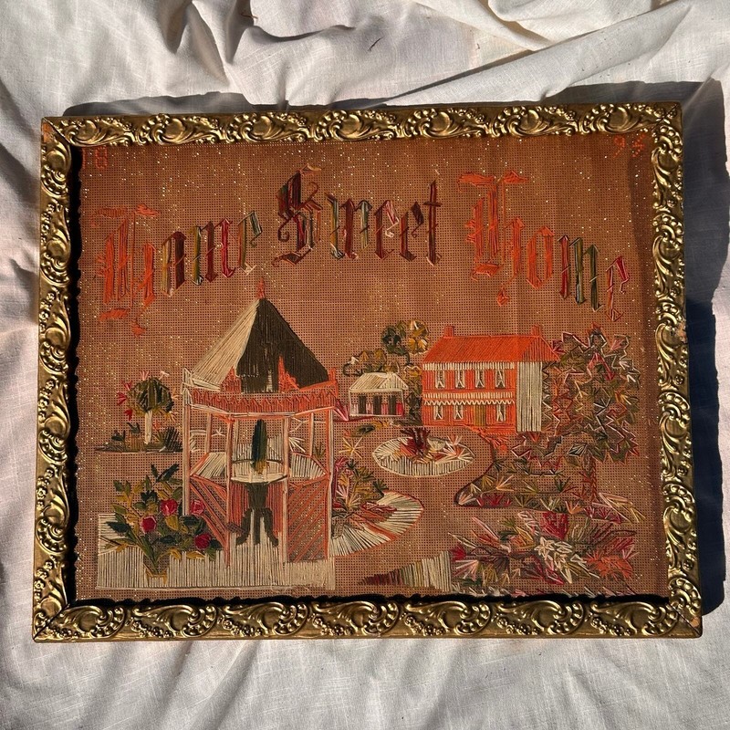 Antique Home Sweet Home Needlework 1895