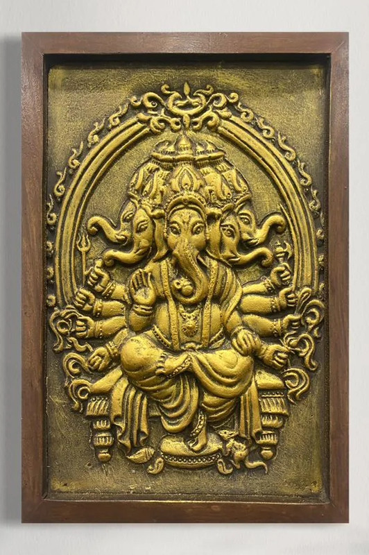 Ganesha Mural Art, 3D Wall Hanging Ganesha, Ganesha Wall Mural, Wall Mural 3D