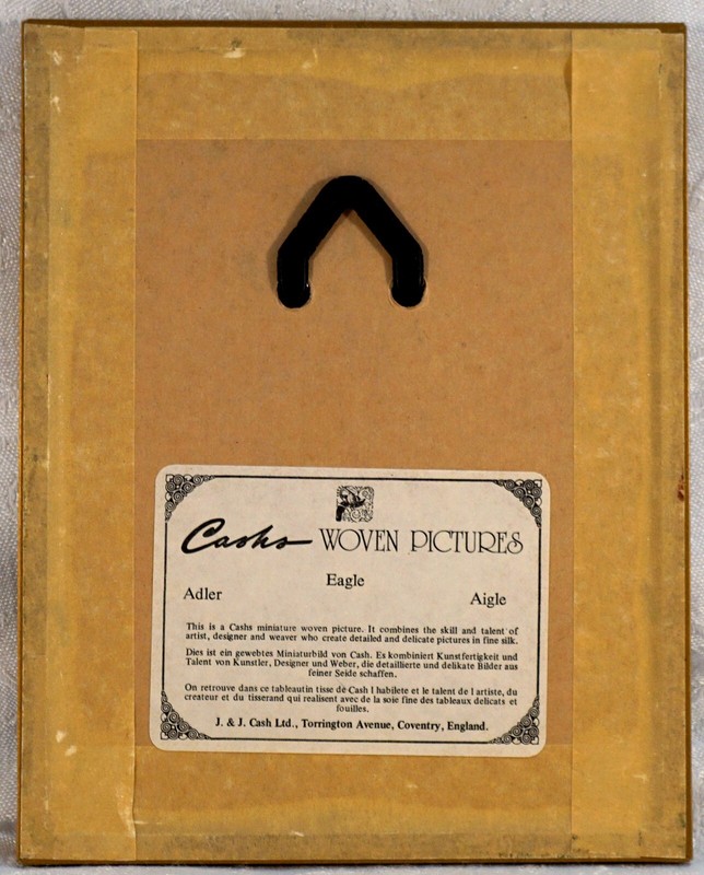 Cashs Miniature Woven Picture in Silk Eagle in Flight Matted & Framed gallery