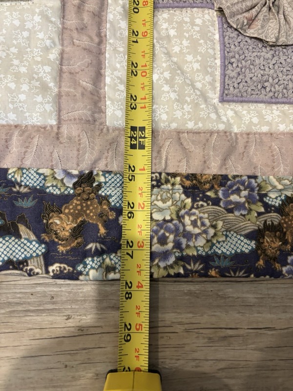 Japanese Kimono Lap Quilt Or Hanging 28” Foo Dog Shishi Dragon Fabric Art Craft gallery