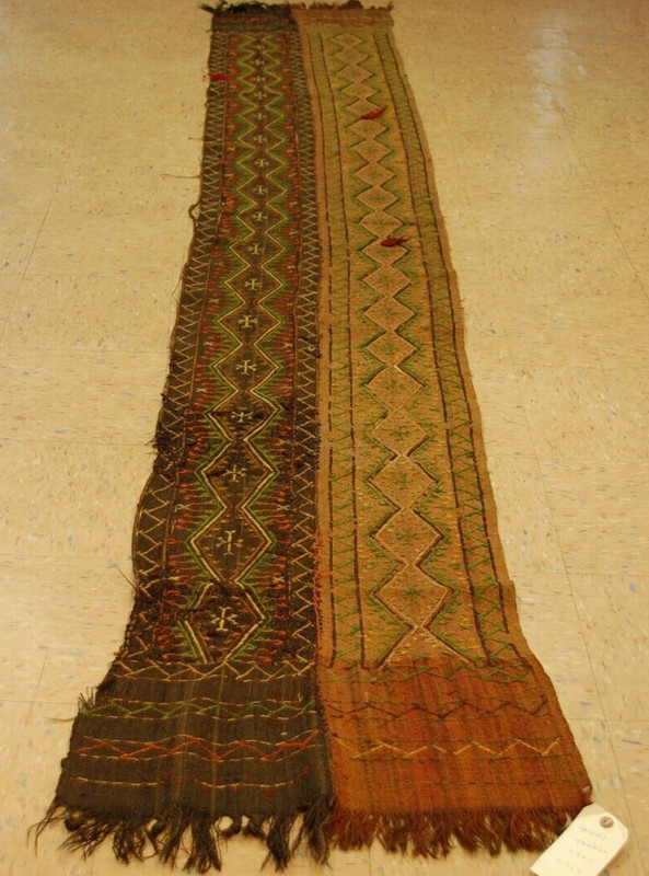 OLD,ANTIQUE FINE WOVEN CAUCASIAN KILIM Runner RUG 1.8×11