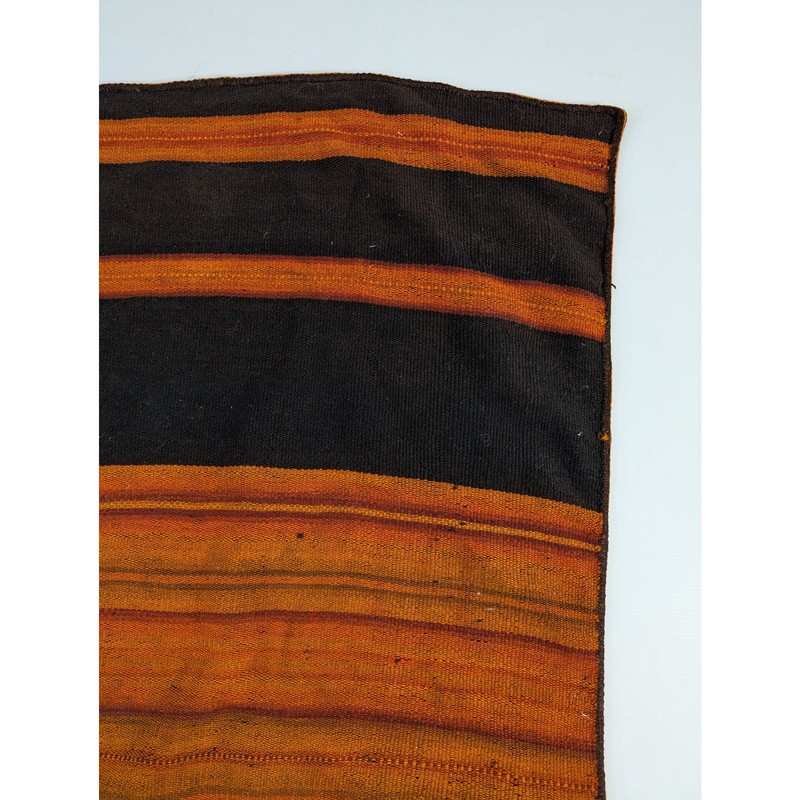 Vintage Peruvian Andean Handwoven Striped Wool Textile 52x47in gallery