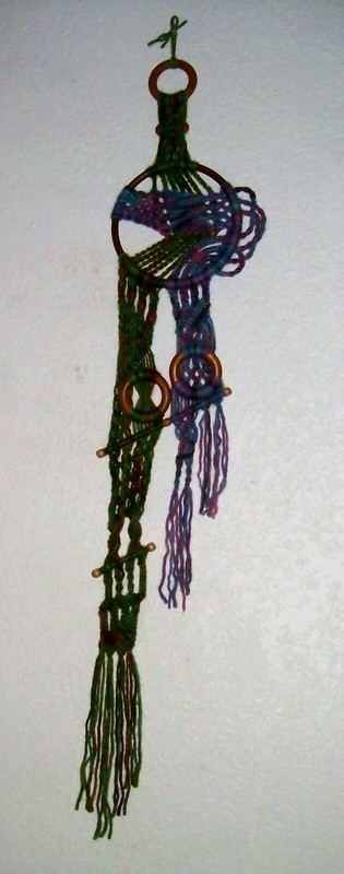 Asymmetry In Motion – Beaded Multi-Color Macrame Wall Art Hanging 8 1/2 X 40 in.