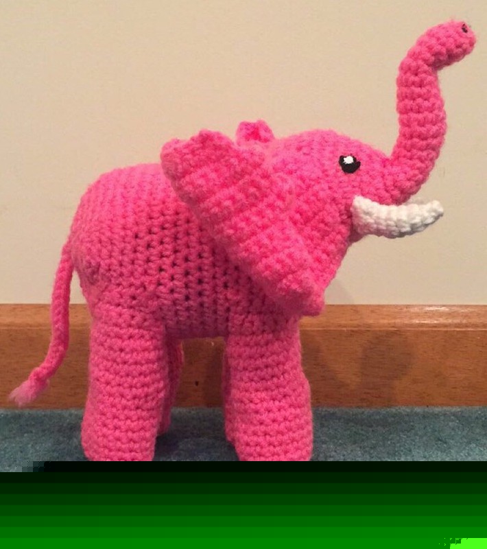 Handmade Crochet Elephant Toy Plush Stuffed Animal MADE TO ORDER