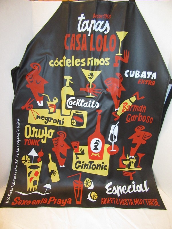 ALEXIS ROM FOR CHA-CHA ORIGINAL DESIGN COMPANY COOKING APRON- ART FROM BARCELONA