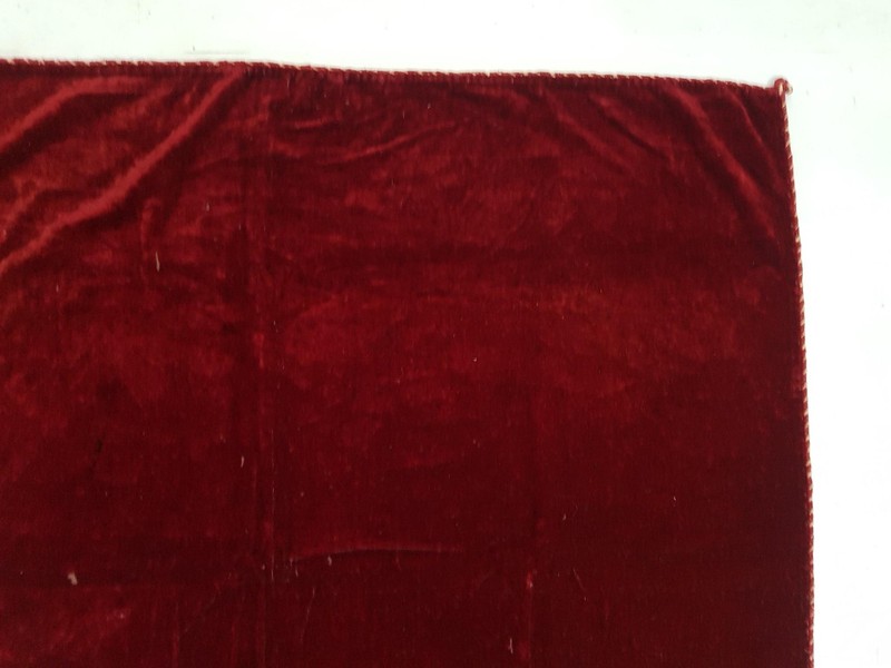 Antique French Velvet Textile Panel with Trim 140x128cms gallery