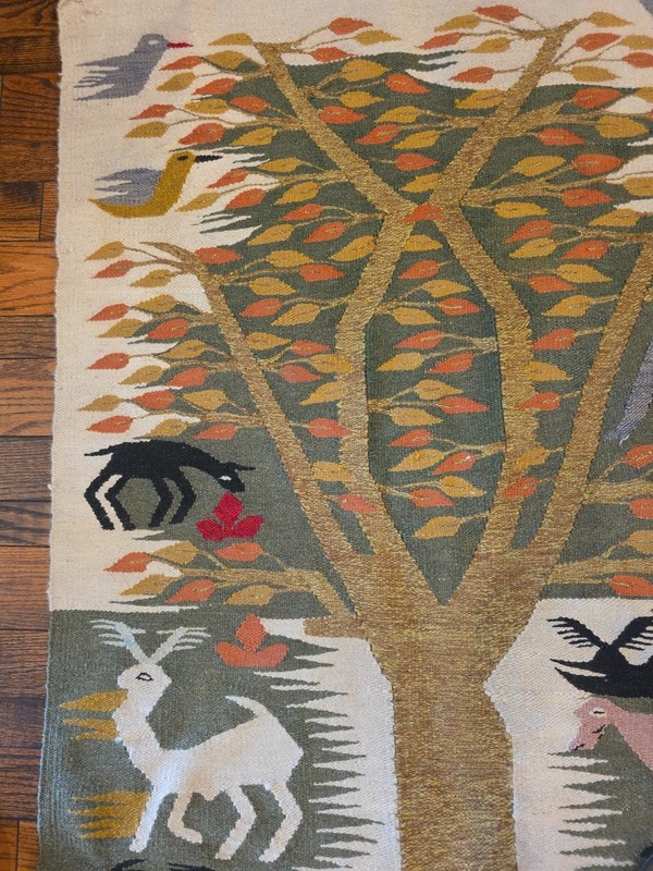 Egyptian "Tree of Life" Tapestry in Tradition of Ramses Wissa Wassef Workshop gallery