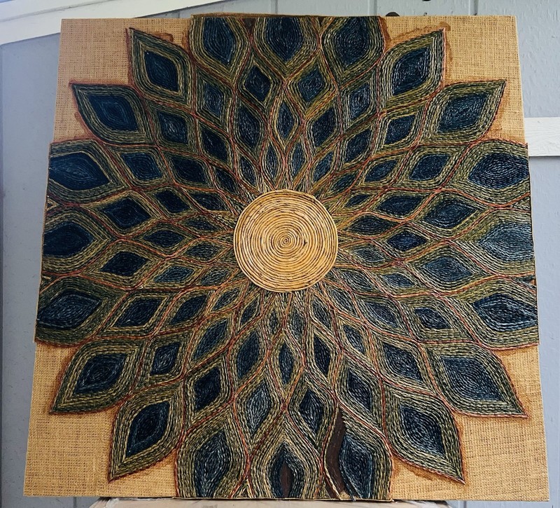 PIER 1 IMPORTS RARE 2014 INDONESIA GOLDEN SPIRAL WALL ART 380/3810 SKU 2798860