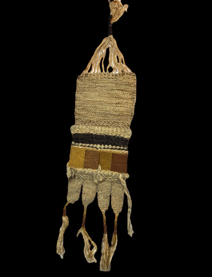 Mid Century Boho Woven Folk Art Fiber Textile Wall Art Hanging Tapestry