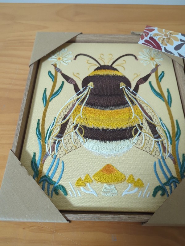 NWT BP Home 2 Piece Set Woven Wall Art Bee Butterfly 12 x 15 In Wall Decor Frame gallery