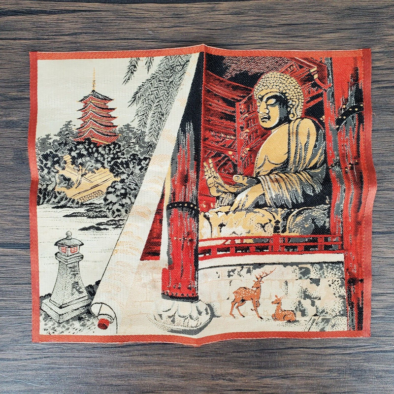Beautiful Woven Religious Textile 11.5″ x 9.5″ Wall-hanging Ready for Framing