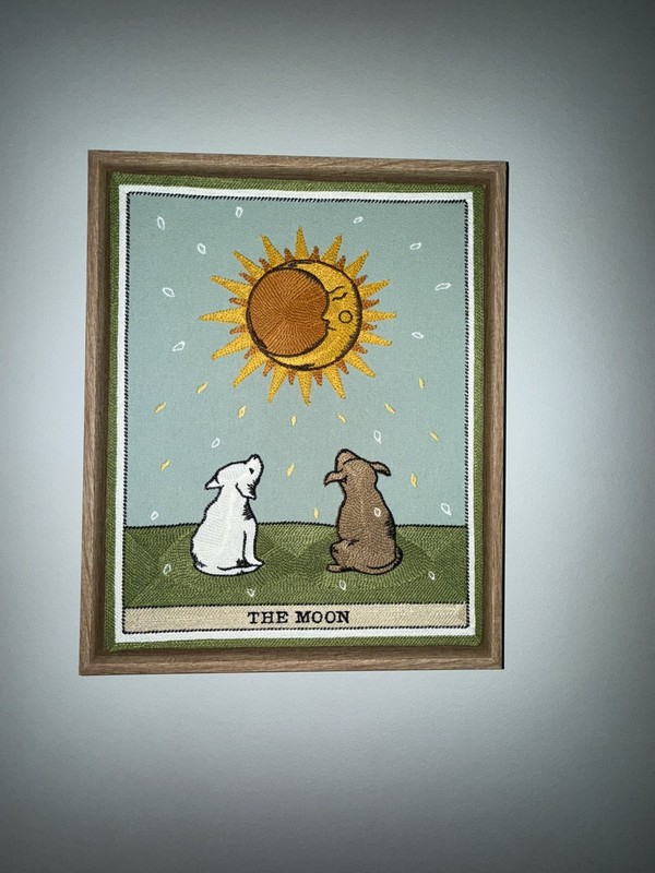 BP Woven Artistry "The Moon" and The Sun” Tarot Card Embroidery Art 15"x12” gallery
