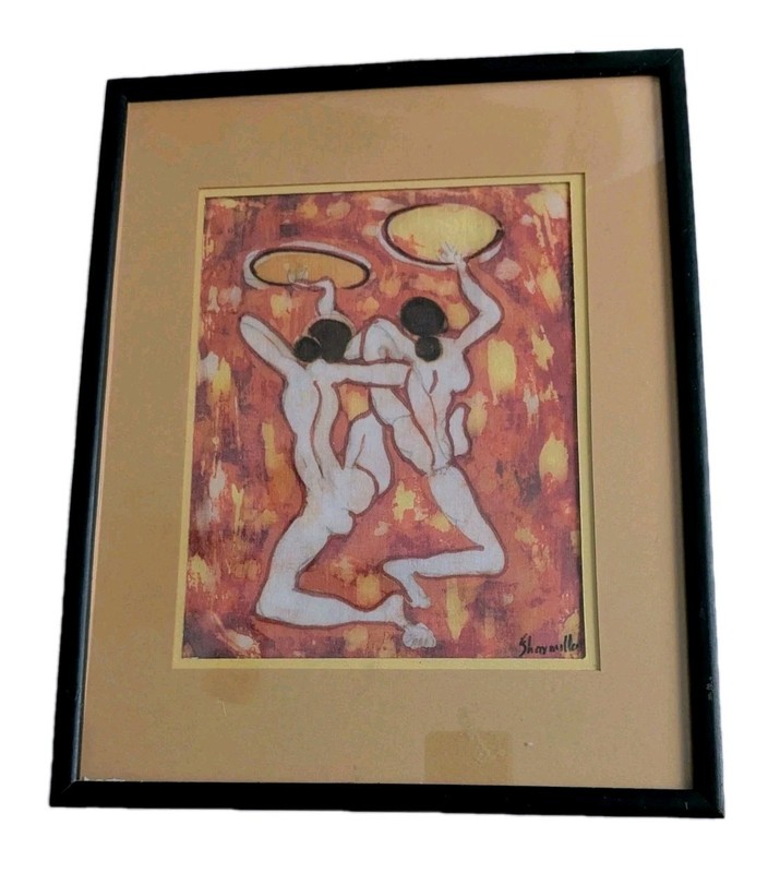 VTG Framed Sri Lanka BATIK ART By "Sharmilla Original Batiks"COLLECTIBLE Signed