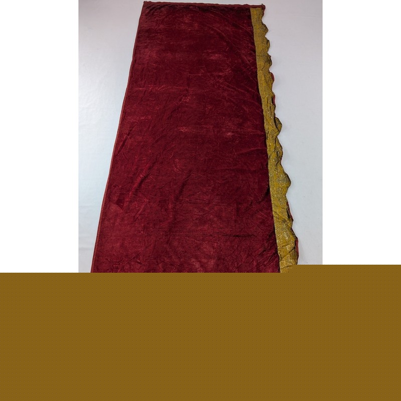 Antique 18thC French Floral Metallicwork Trim Velvet Textile 331x121cm