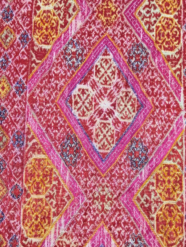 Antique Traditional Swati Ethnic Tribal Hand Embroidered Textile Panel 85x39cm gallery