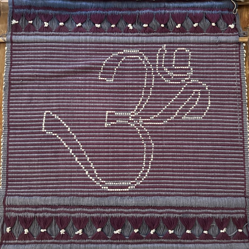 Vtg Hand Woven Yoga Wall Hanging From India Om Sanskrit Prayer Mudra Tapestry gallery