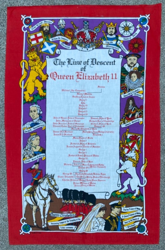 The Line of Descent of Queen Elizabeth II : Samsons : Fabric Sign : 29" x 19" gallery