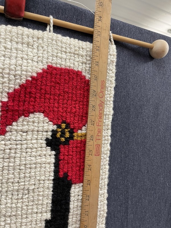 Vtg Wall Art Rooster Portugal 15”x 33” Handwoven Wool Hanging Rug Textile gallery