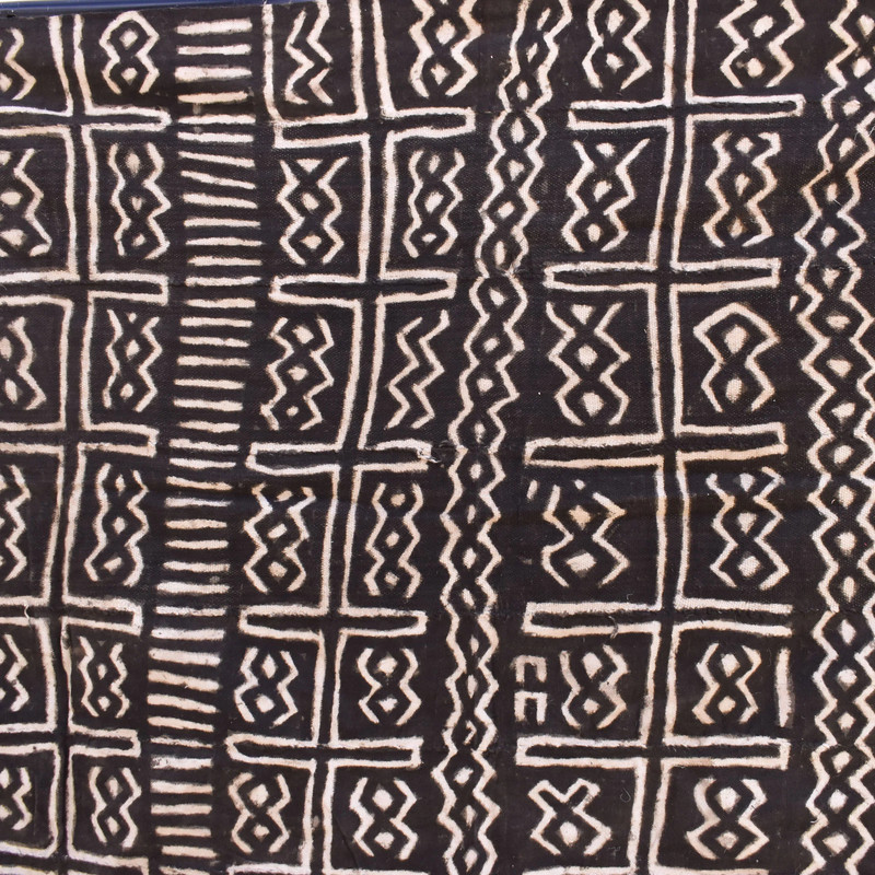 Bògòlanfini Black Mudcloth Textile Mali 55x31 inch