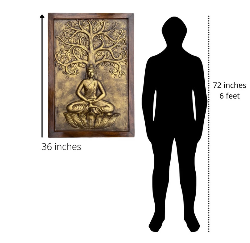 Gautam Buddha Wall Hanging, 3D Buddha Wall Mural, Meditation Wall Art gallery