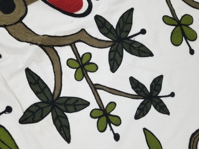 Antique Traditional Kashmiri Crewelwork Tree of Life Motif Textile Panel 295x152 gallery