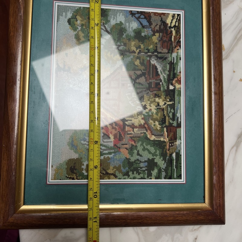 Embroidered Picture Framed Vintage Wall Art 11.5” X 9.5” Colourful Homestead gallery