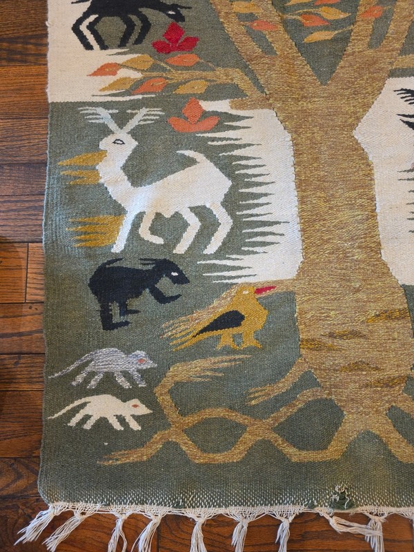 Egyptian "Tree of Life" Tapestry in Tradition of Ramses Wissa Wassef Workshop gallery