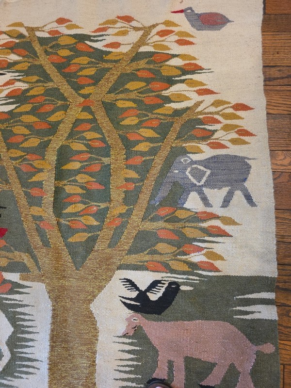 Egyptian "Tree of Life" Tapestry in Tradition of Ramses Wissa Wassef Workshop gallery
