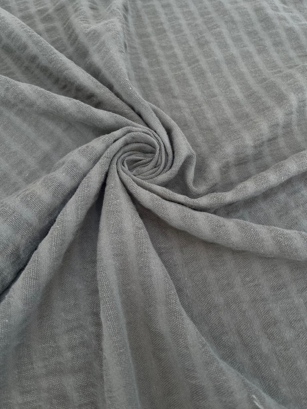 Stripe Cotton Fabric, Black, Khaki, Ivory, Brown, White, By 2 Yards. gallery
