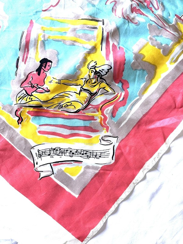 Rafaello Busoni -Graphic Artist 1940’s Uncut Silk Scarf gallery